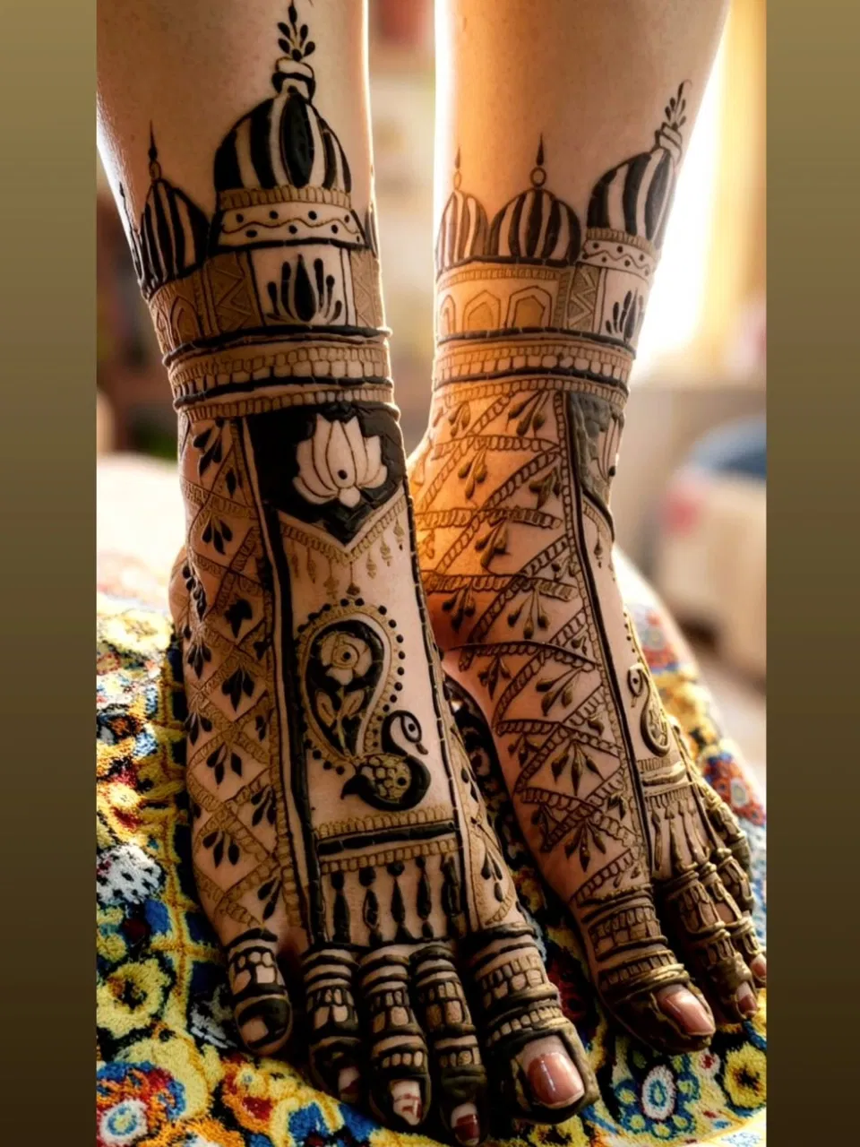 Foot Mehndi Design with Figures