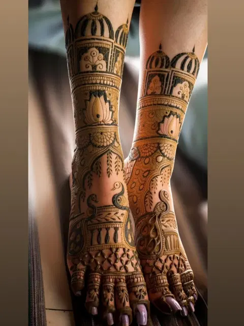 figure foot mehndi design
