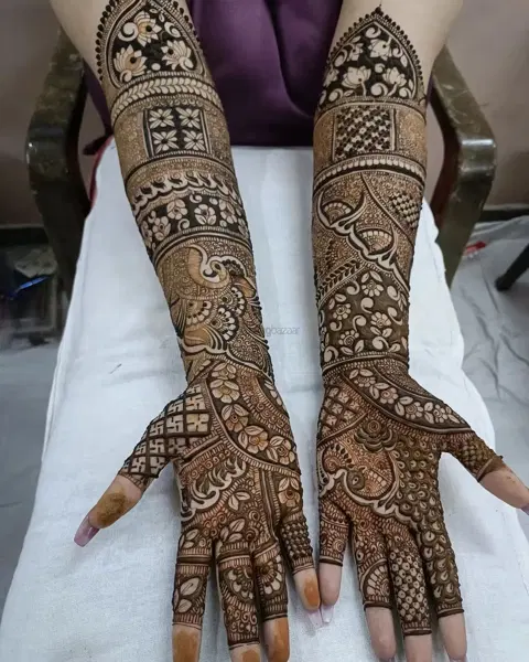figure full hand mehndi design
