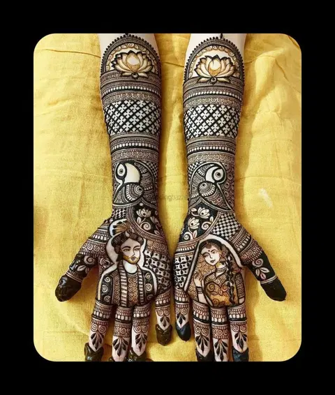 figure full hand mehndi design