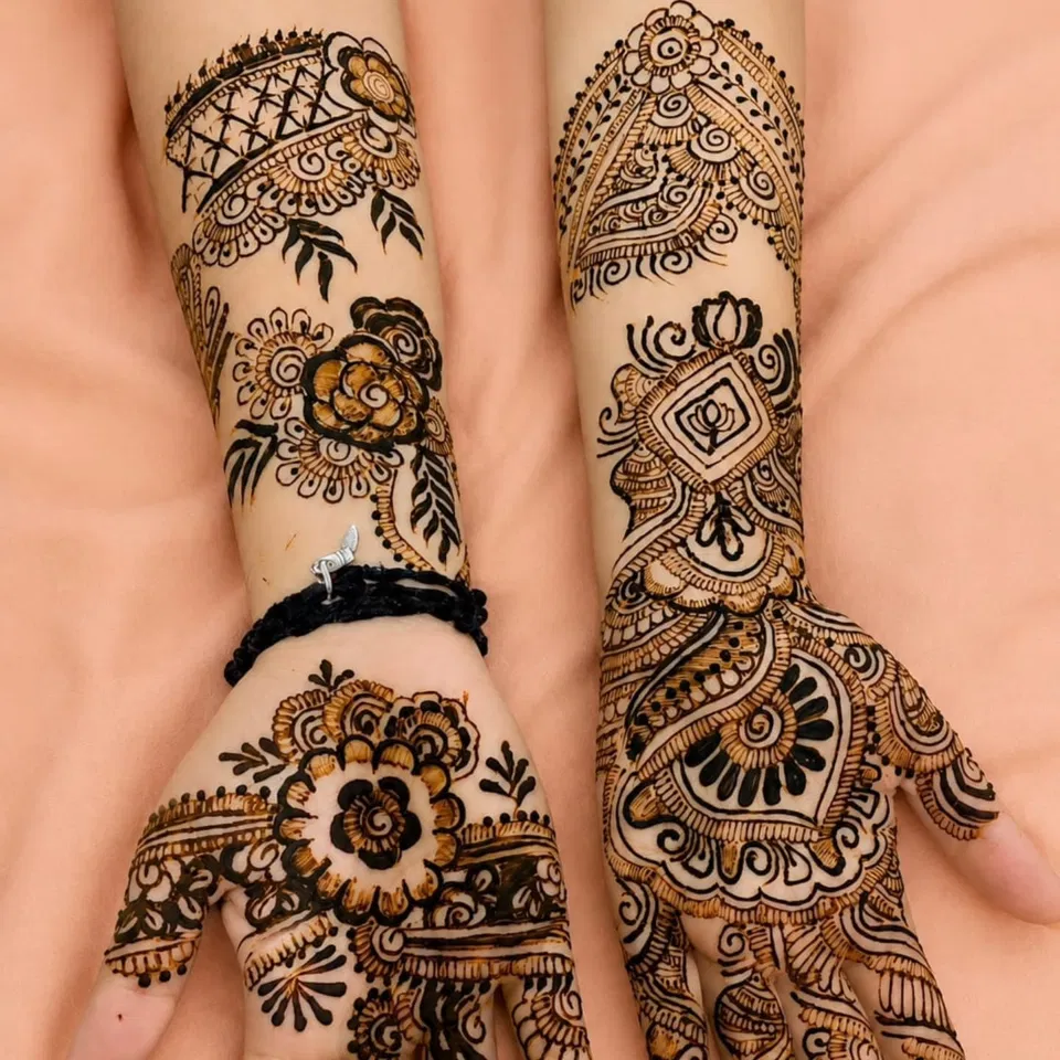 Full Hand Mehndi Design with Figures