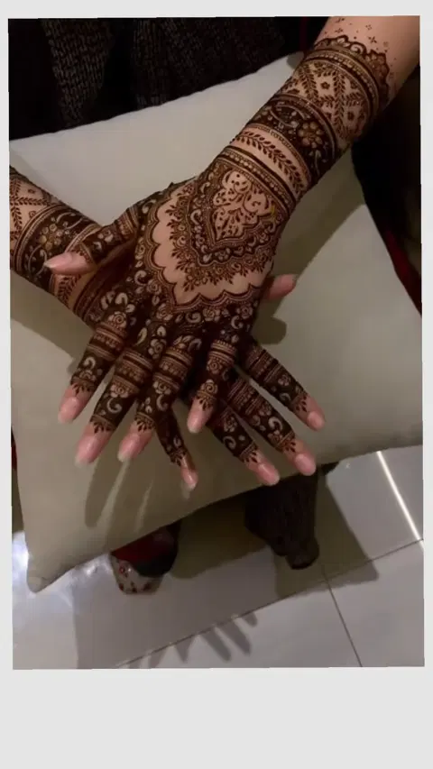 bridal indian flower arm mehndi design