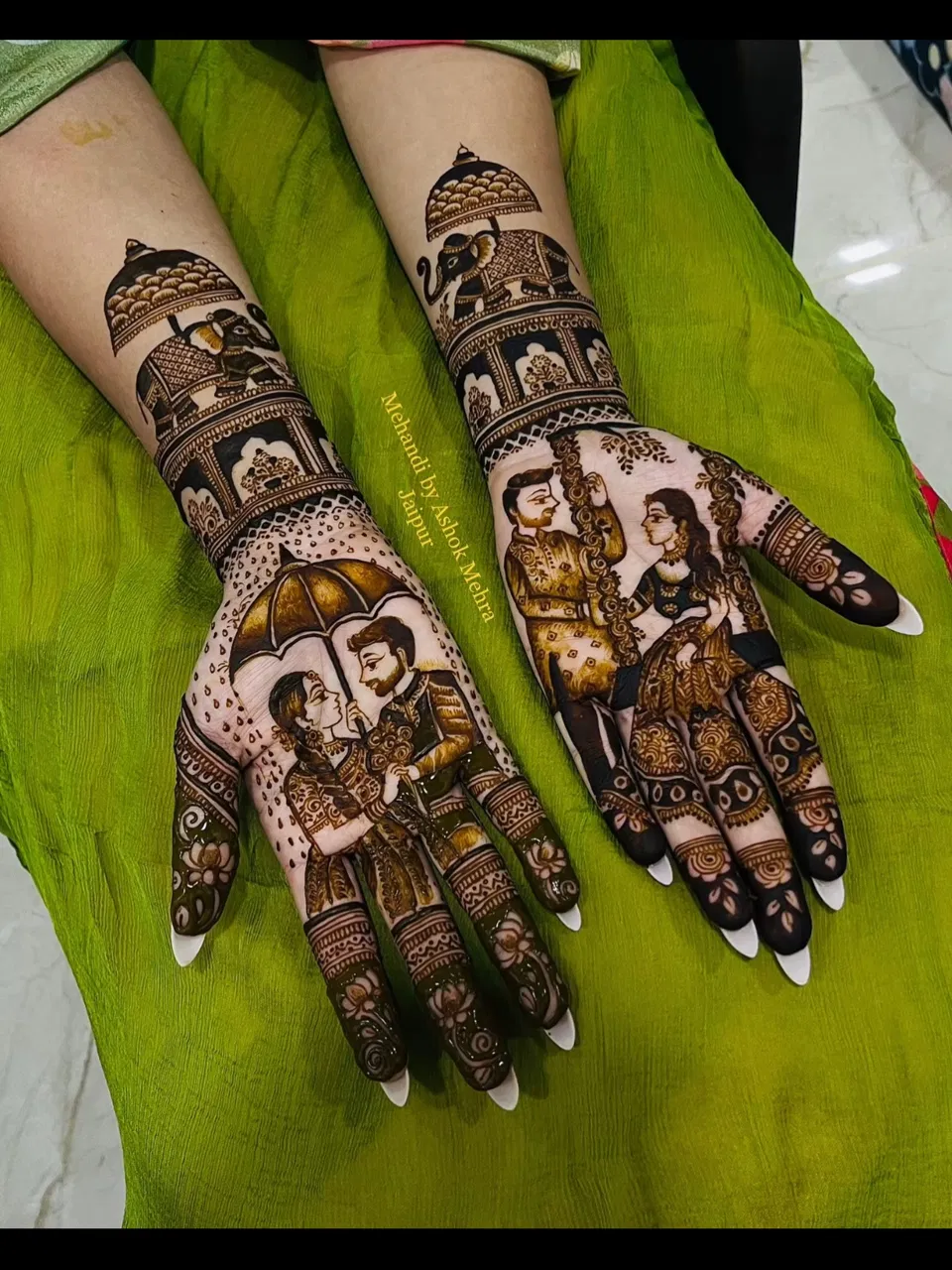 Mehndi Design with Figures for Teej (2)