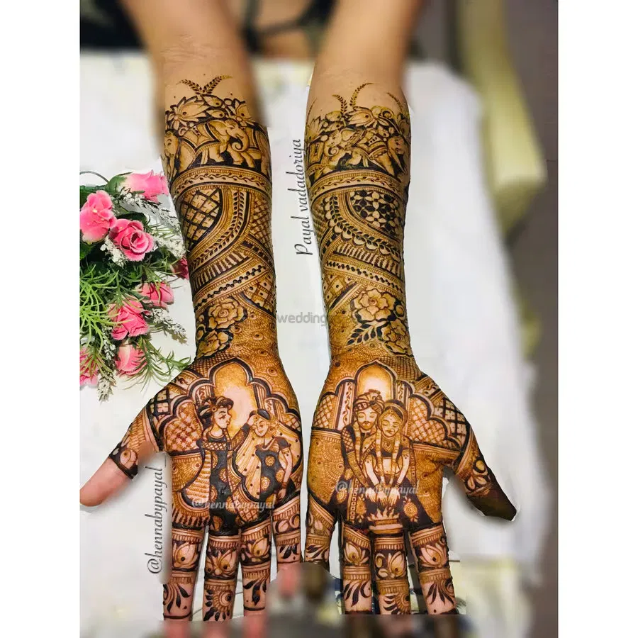 Full Hand Mehndi Design with Figures