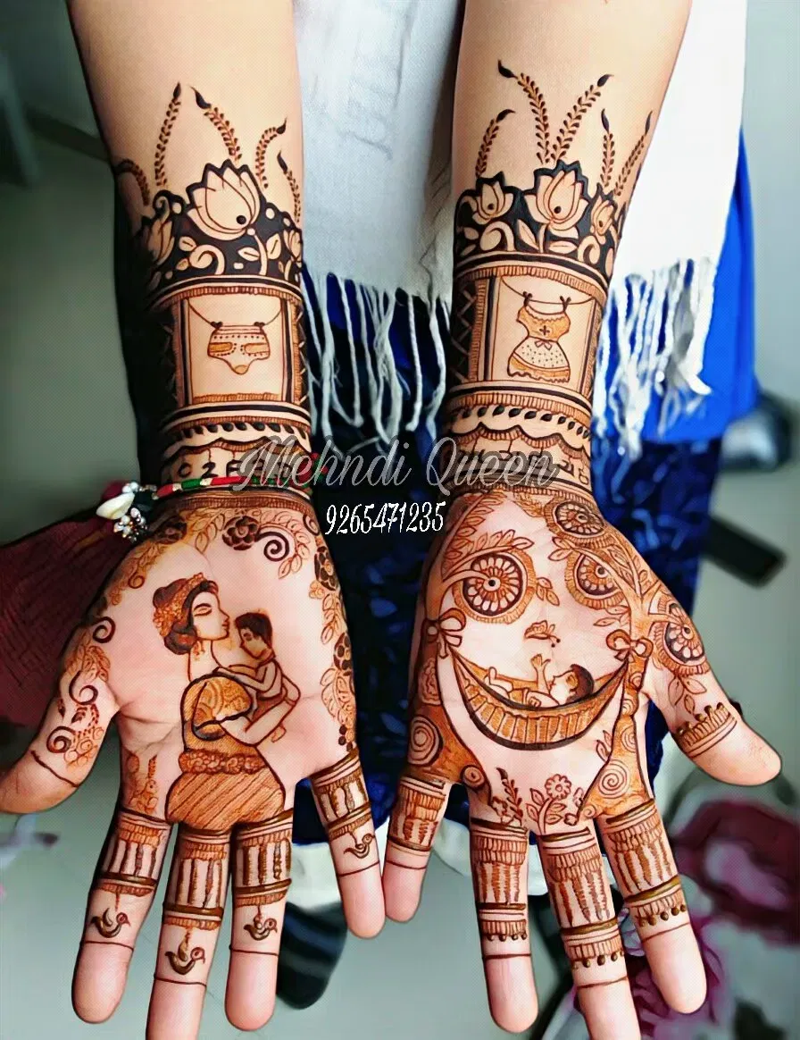 Mehndi Design with Figures