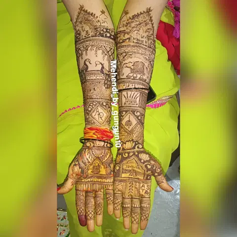 bridal full hand mehndi design