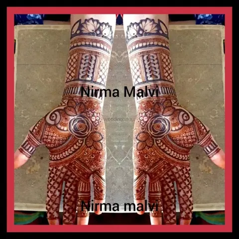 figure full hand mehndi design