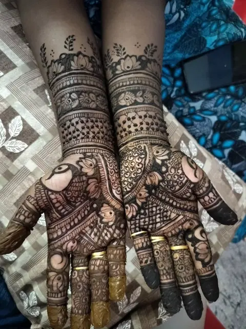 figure full hand mehndi design