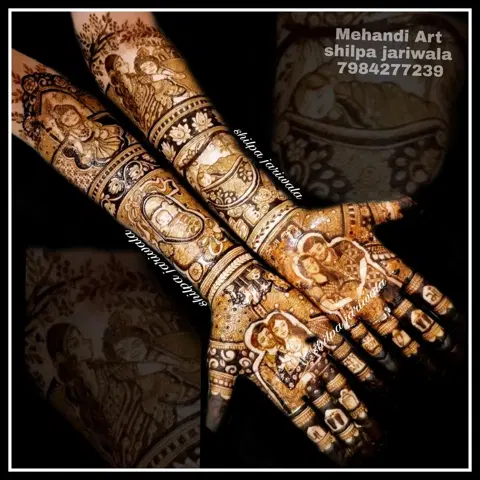 figure full hand mehndi design