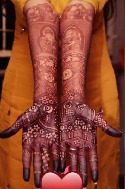 figure full hand mehndi design