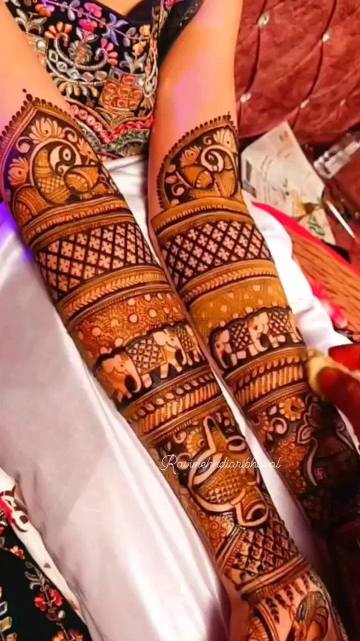 Full Hand Mehndi Design with Figures