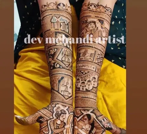 figure full hand mehndi design