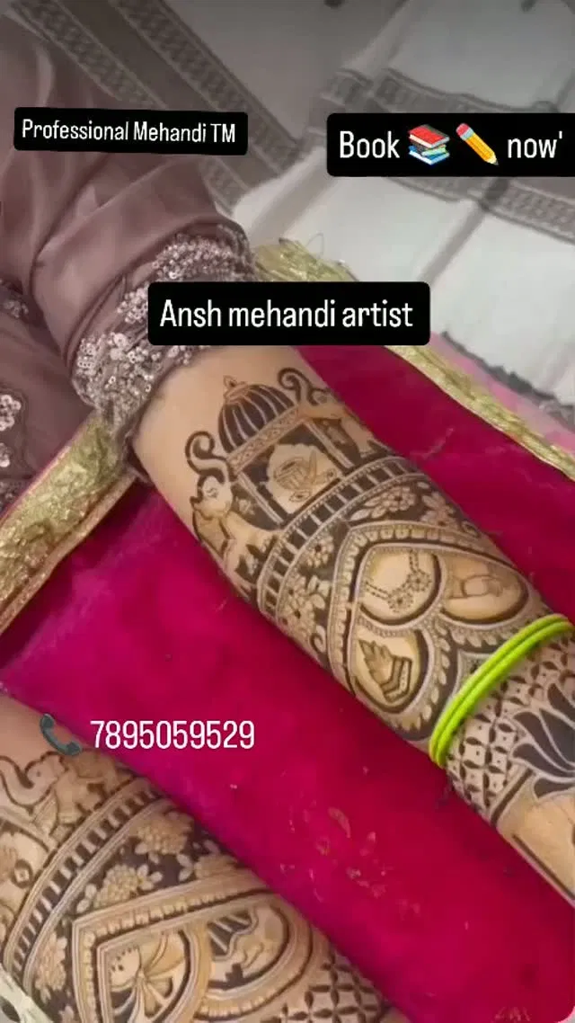 Full Hand Mehndi Design with Figures