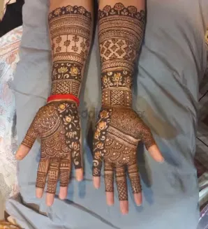 Full Hand Mehndi Design with Figures