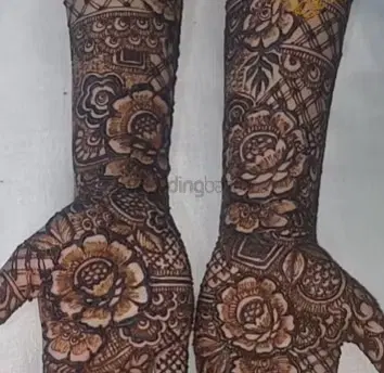 figure full hand mehndi design
