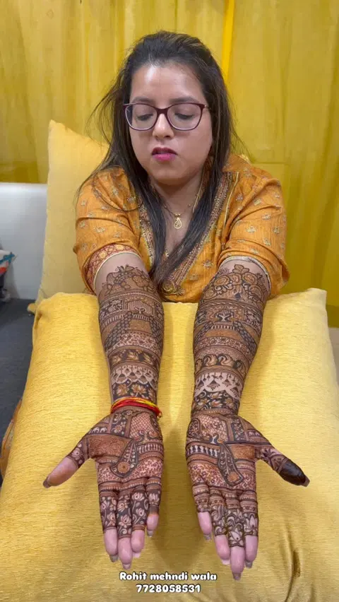 bridal full hand mehndi design