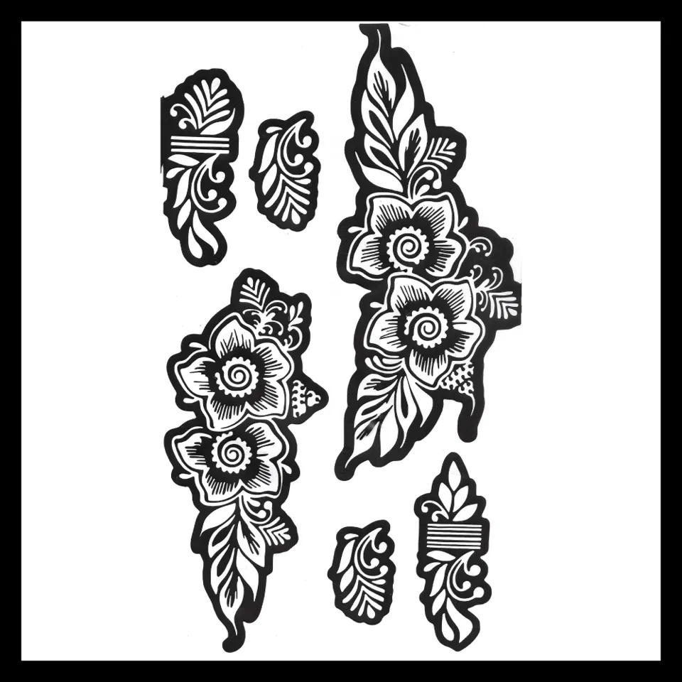 Arabic Stylish Back Hand Mehndi Design with Gol Tikki, Flowers and Lotus