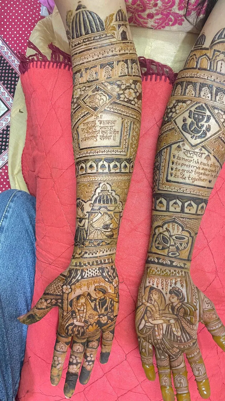 Full Hand Mehndi Design with Figures (2)