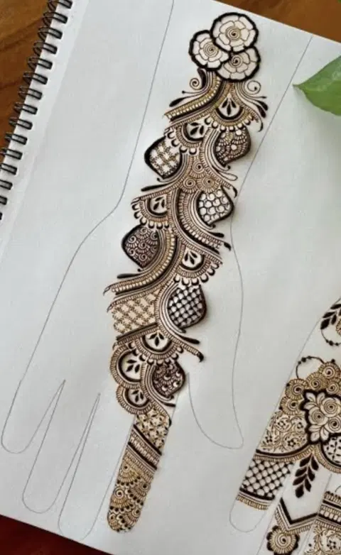arabic simple peacock mehndi design