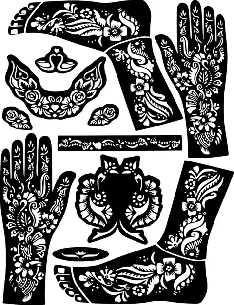 arabic flower foot mehndi design