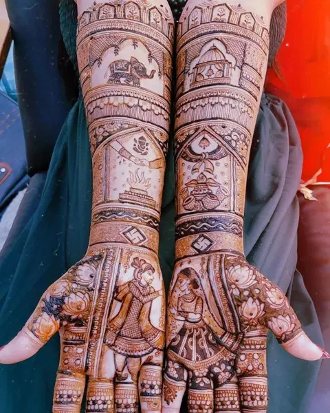 figure full hand mehndi design