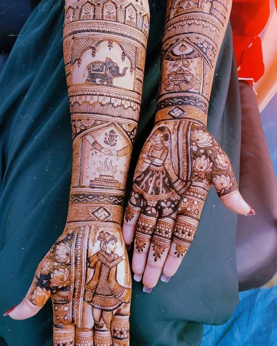 Mehndi Design with Figures