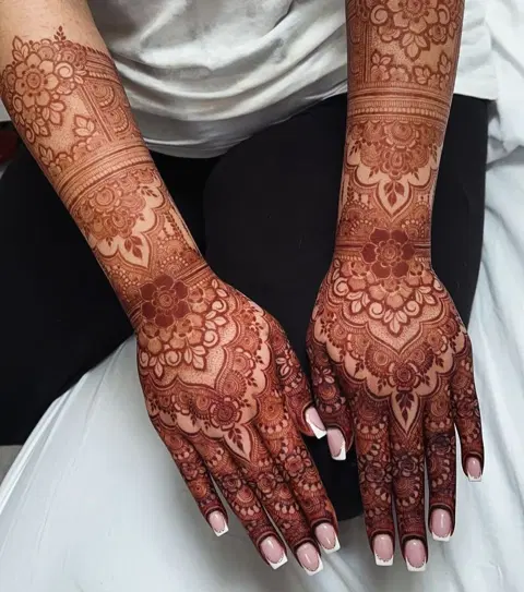 arabic bridal jaal back hand mehndi design