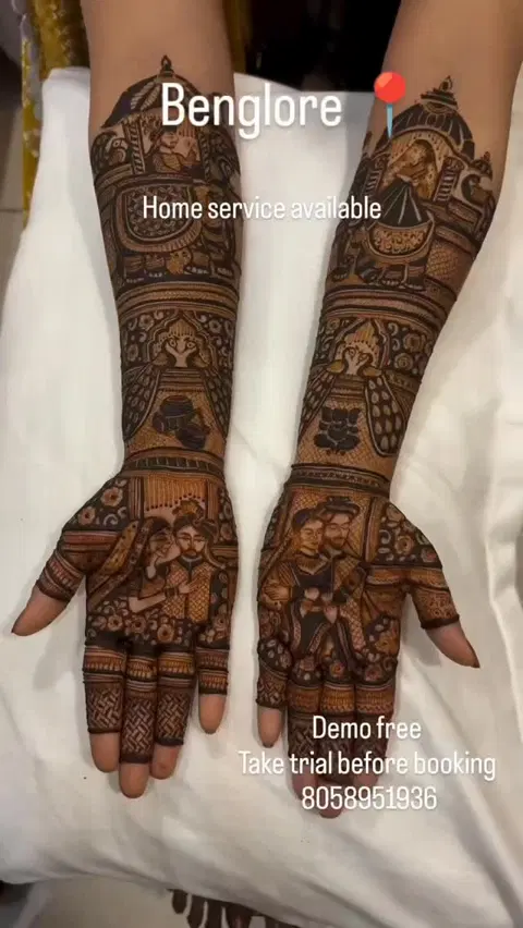 figure full hand mehndi design