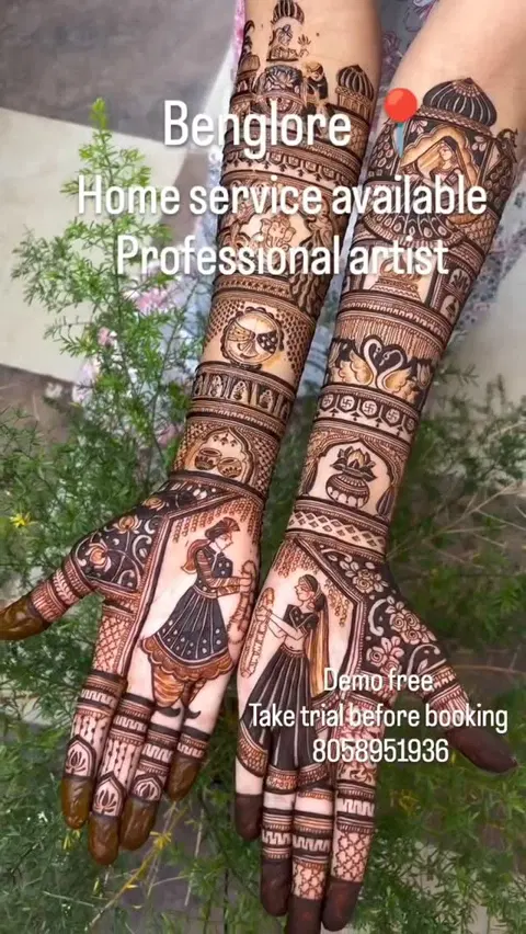 figure full hand mehndi design