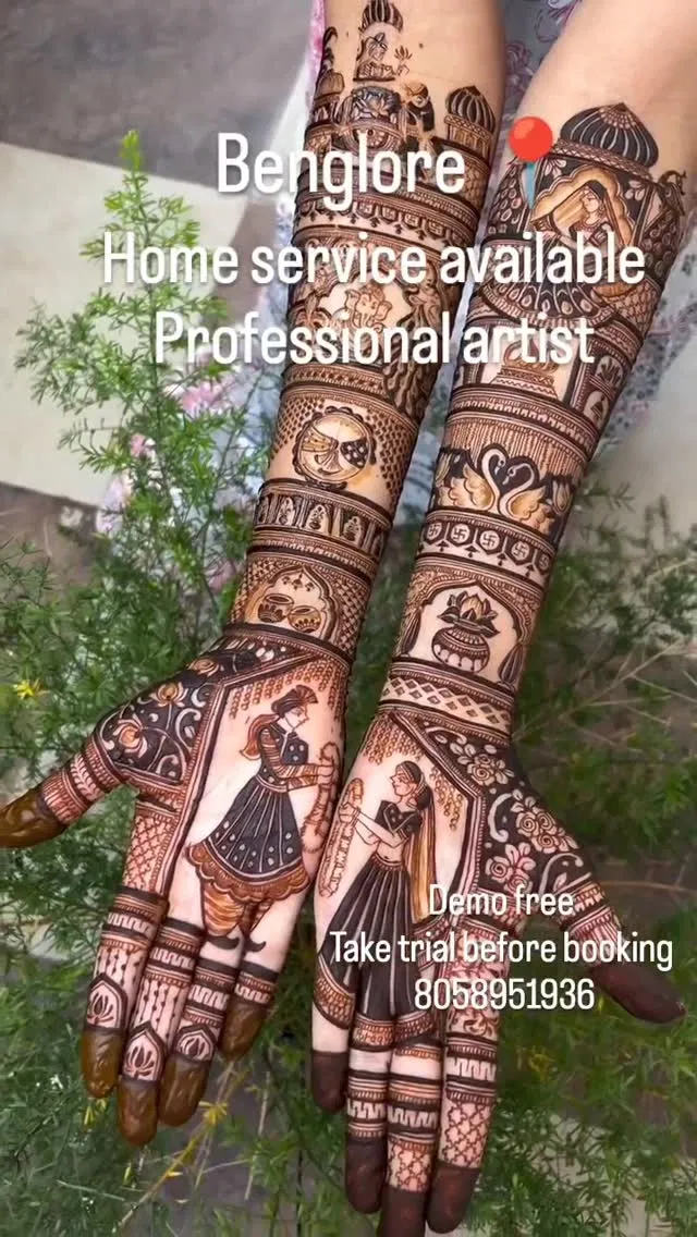 Full Hand Mehndi Design with Figures (3)