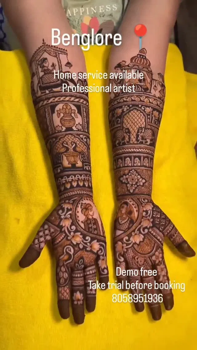 Full Hand Mehndi Design with Figures (4)
