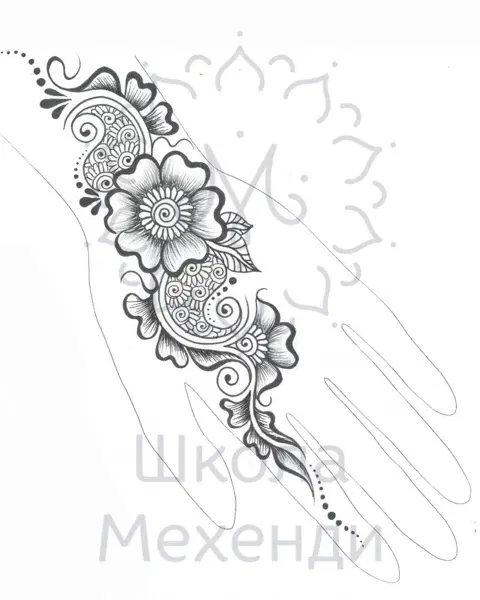 arabic simple flower mehndi design
