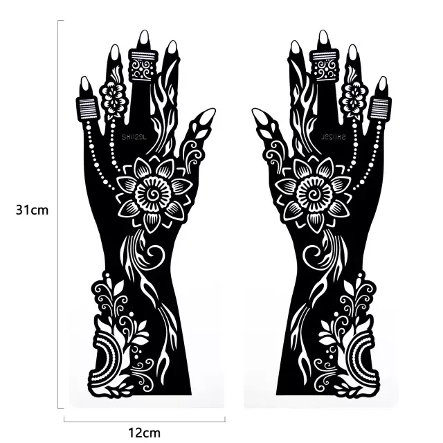 Arabic Indian Mehndi Design with Figures and Flowers