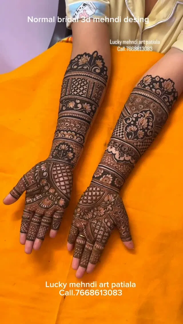 Aesthetic Bridal Full Hand Mehndi Design