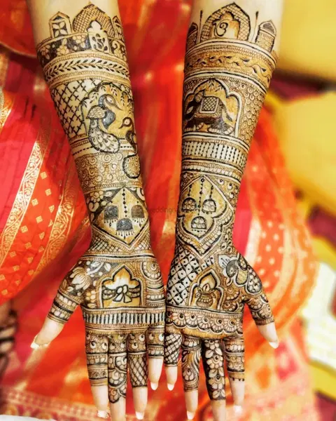 figure full hand mehndi design