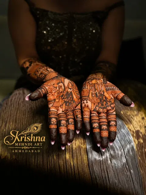 bridal deity foot mehndi design