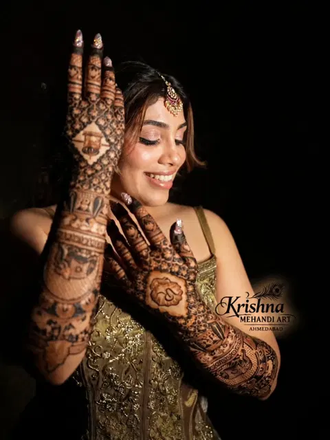 bridal deity foot mehndi design