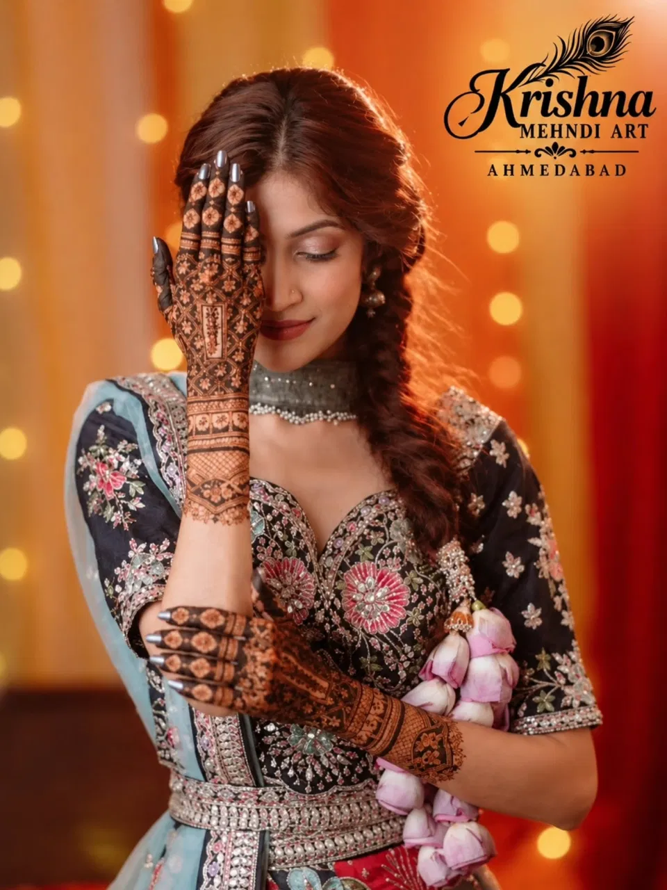 Bridal Full Hand Mehndi Design with Deity