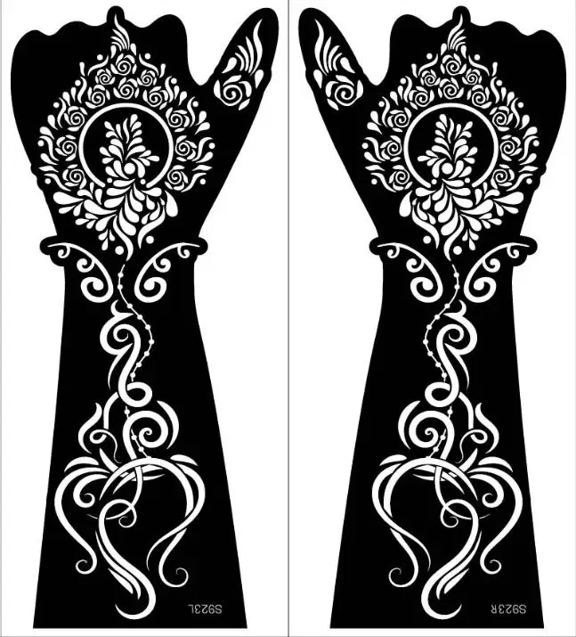 Arabic Mehndi Design with Figures and Flowers