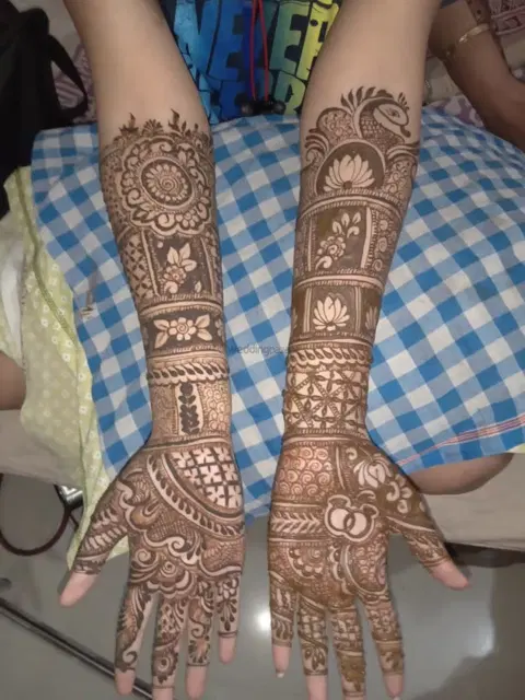 figure full hand mehndi design