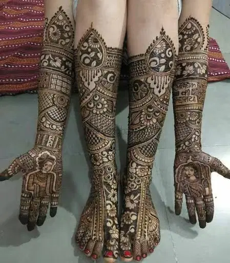 figure full hand mehndi design