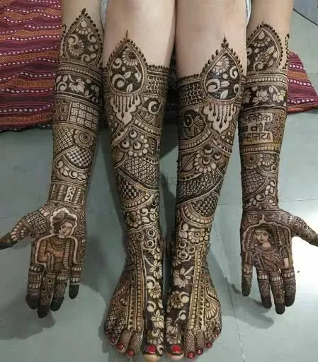 Full Hand Mehndi Design with Figures (5)