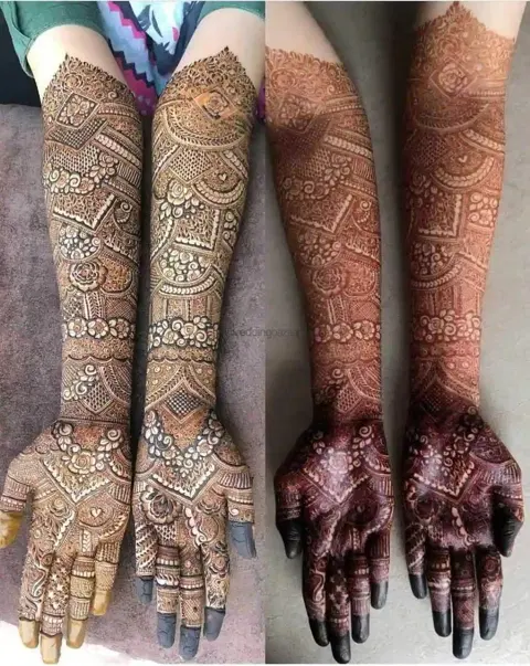 bridal pakistani figure full hand mehndi design