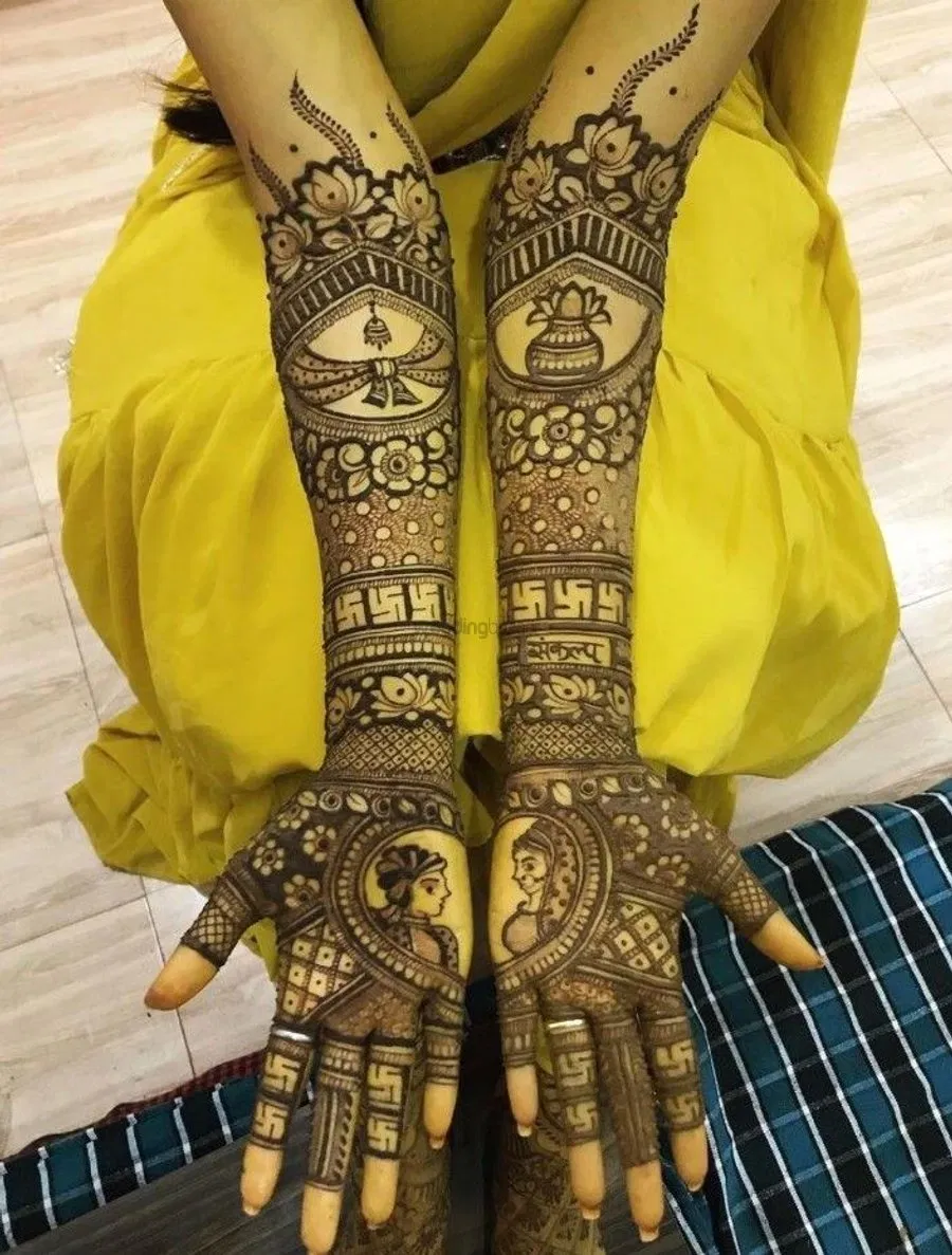 Full Hand Mehndi Design with Figures