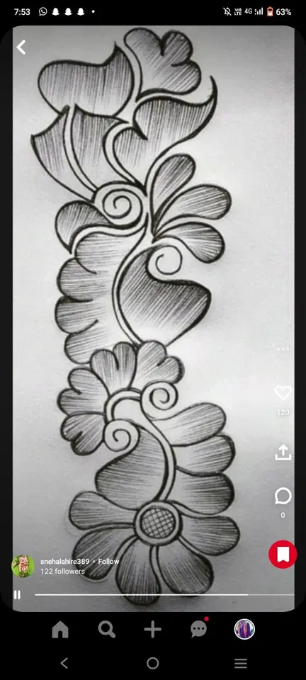 arabic simple flower mehndi design
