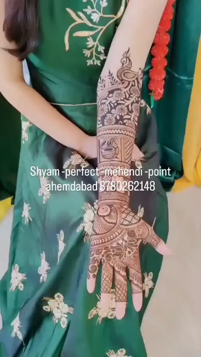 Bridal Full Hand Mehndi Design with Figures and Peacock (16)