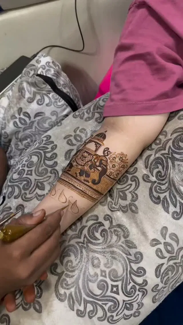 Full Hand Mehndi Design with Deity and Figures