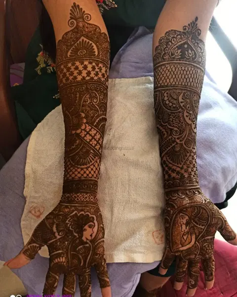 figure full hand mehndi design