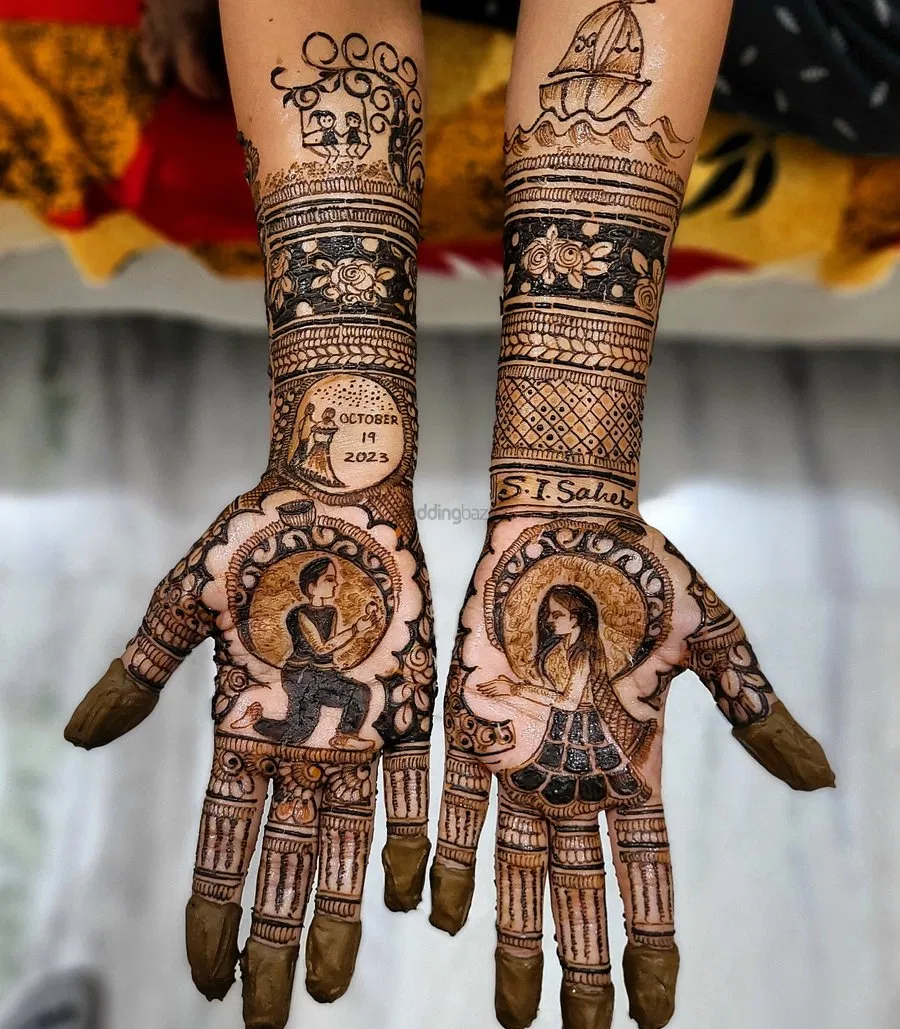 Mehndi Design with Figures (2)