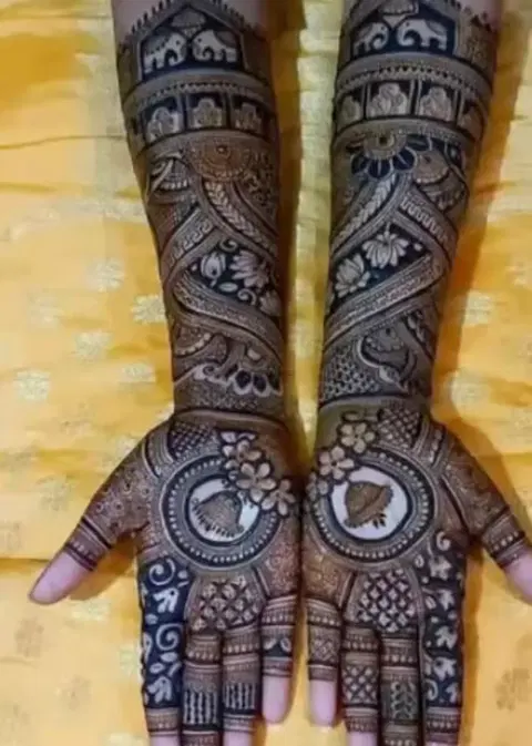 figure full hand mehndi design